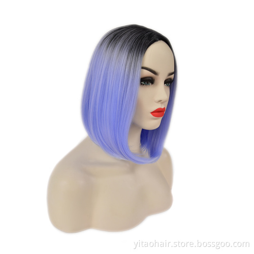 Synthetic Lace Front Hair Wig Blonde Long Straight Razer French Style  Technique Wave Color Small Weight Material Silky Brown